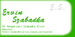 ervin szabadka business card